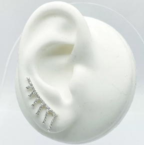 Brinco Liso Lap Ear Cuff 6 Riscos Prata 925