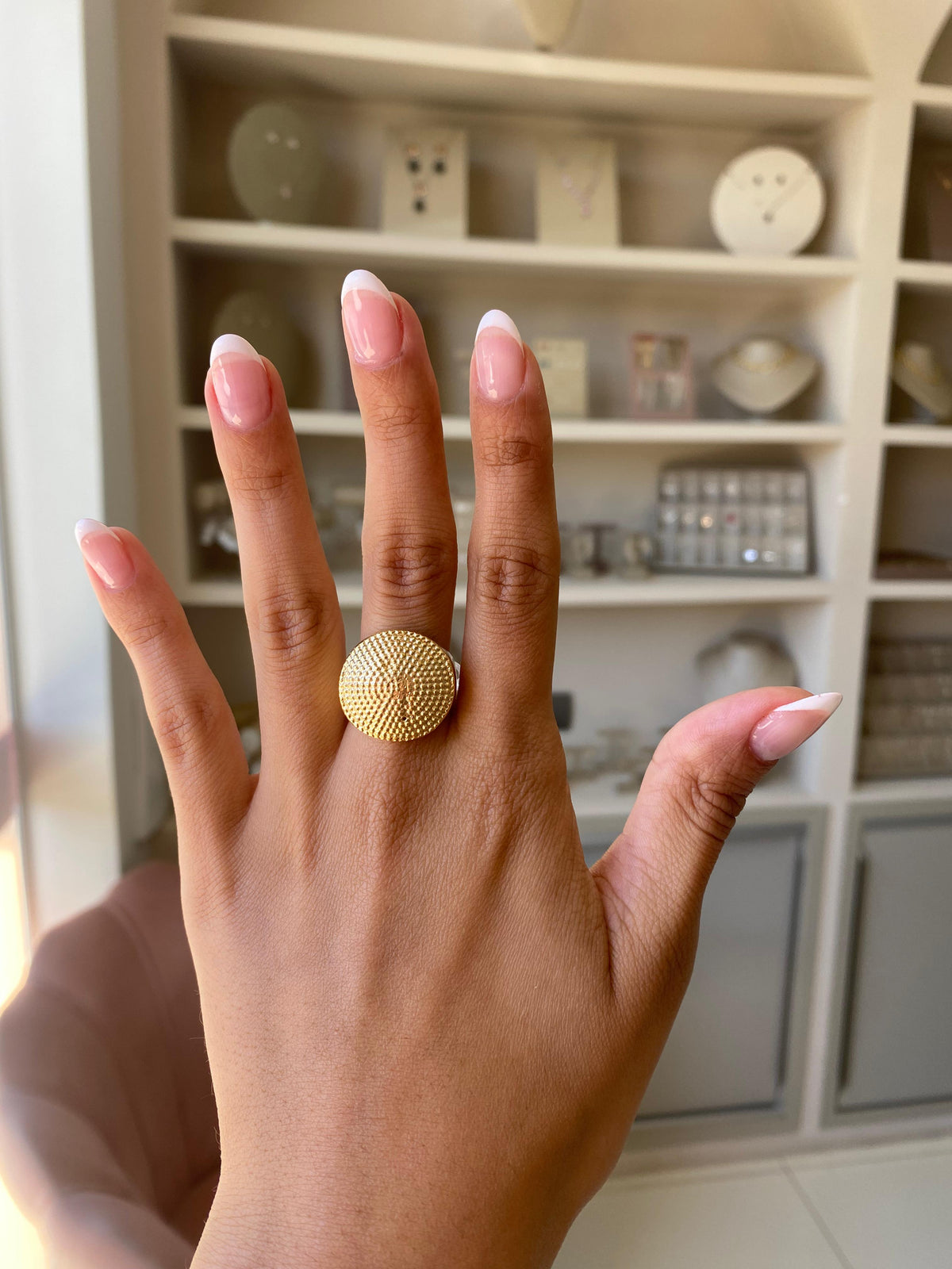 Anel Bola Semijoia 18K