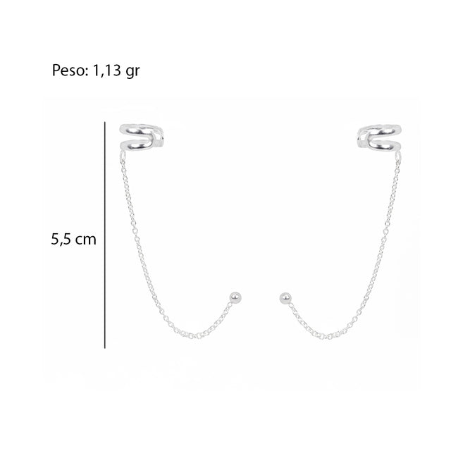 Brinco Ear Line Prata 925