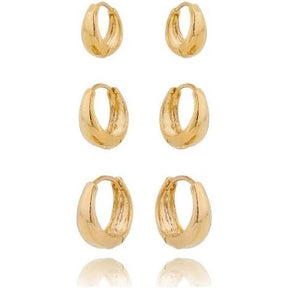 Trio Argola Lisa Semijoia 18K